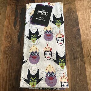 Disney Villains Set Of Two Kitchen Towels Pro Tex New